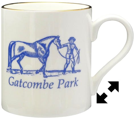 Bonce china mug gold top rim with blue print