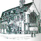 Bone china with pen drawing print